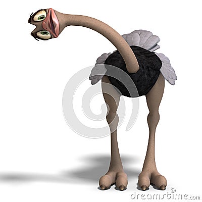 Cute toon ostrich gives so much fun Stock Photo