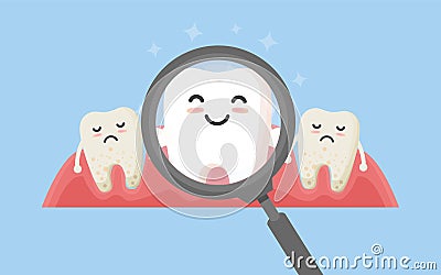Cute tooth characters Vector Illustration