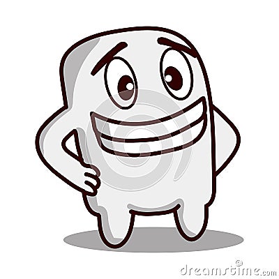 Cute toothy mascot cartoon character illustration Vector Illustration