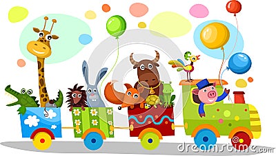 Cute train Vector Illustration