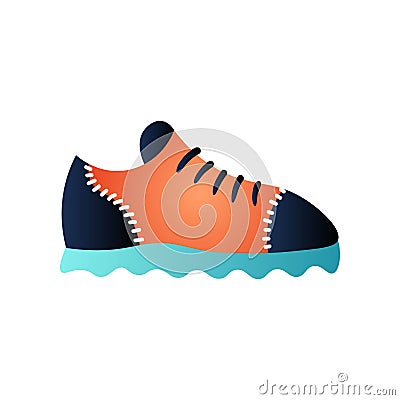 Cute trendy leather golf shoe for elegant man Vector Illustration