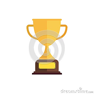 cute trophy flat design vector illustration Vector Illustration