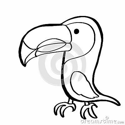 Cute Tukan bird coloring Vector Illustration