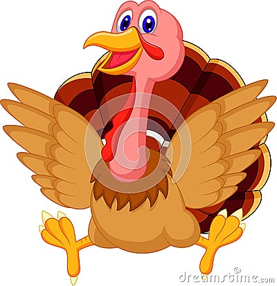 Cute turkey cartoon Vector Illustration