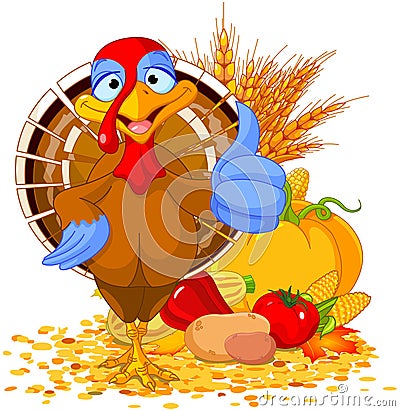 Cute Turkey Vector Illustration