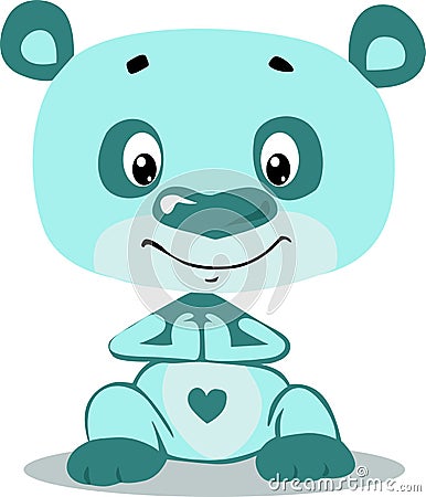 Cute Turquoise Blu Teddy Bear Cartoon Character - Vector illustration Vector Illustration