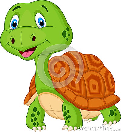 Cute turtle cartoon Vector Illustration