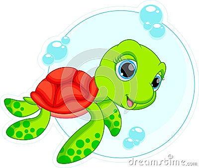 Cute turtle cartoon Stock Photo