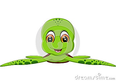 Cute turtle cartoon Vector Illustration