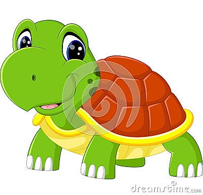 Cute turtle cartoon Vector Illustration