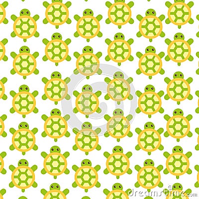 Cute turtle pattern background Vector Illustration