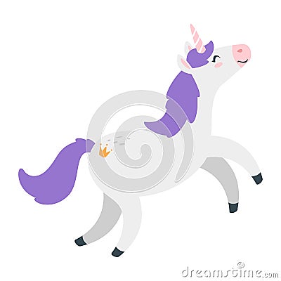 Cute unicorn. Fairytale animal Vector Illustration