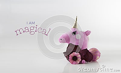 Cute Unicorn Head Card Template Stock Photo