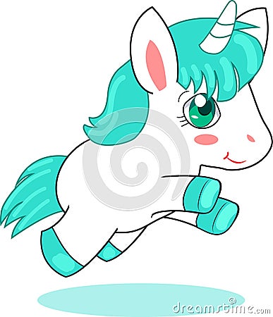 Cute Unicorn Pegasus. Vector Illustration