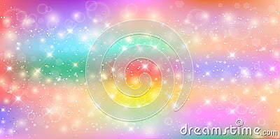 Cute Universe Background in Fairy Princess Colors Vector Illustration