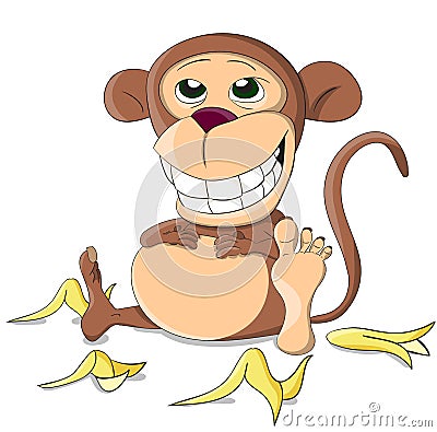 Cute unusual full vector monkey Vector Illustration