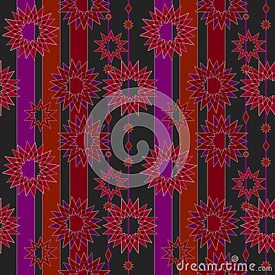 Cute unusual seamless geometric stras pattern in red Stock Photo