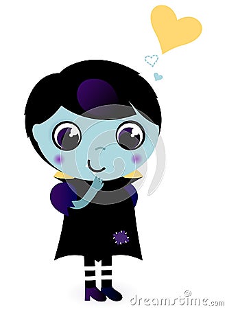 Cute Valentine Vampire boy Vector Illustration