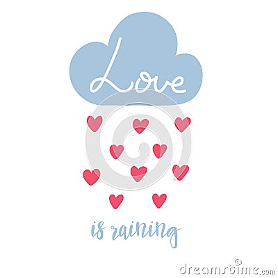 Cute Valentines banner, greeting card design with text lettering vector illustration. Vector Illustration