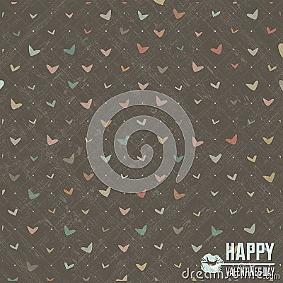 Cute valentines day background with heart Vector Illustration