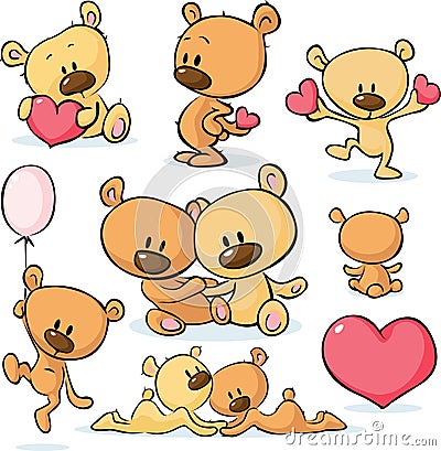 Cute valentines teddy bear - vector Vector Illustration