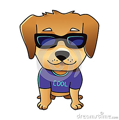 Cute vector cool dog Vector Illustration