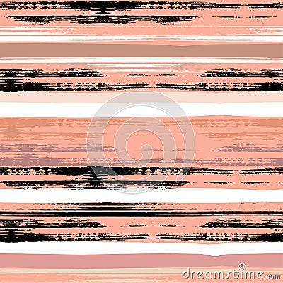 Cute vector geometric seamless pattern. Brush strokes. Hand drawn grunge texture. Abstract forms. Endless texture can be Vector Illustration