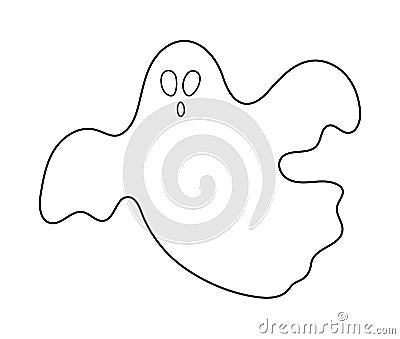 Cute vector ghost. Black and white Halloween character icon. Autumn all saints eve illustration with flying spook. Samhain party Vector Illustration