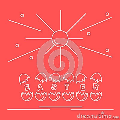 Cute vector illustration with symbols for Easter. Vector Illustration