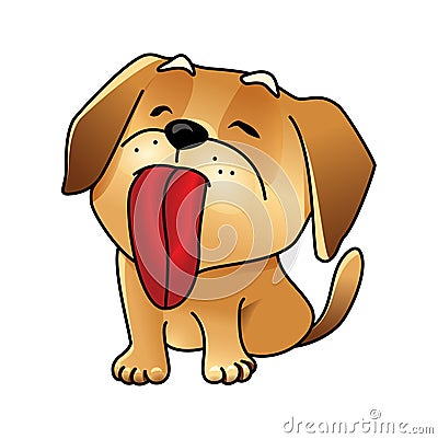 Cute vector licking dog Vector Illustration