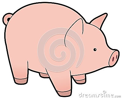 Cute vector little pig Vector Illustration