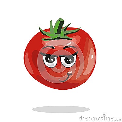 Cute vector tomato cartoon character illustration Vector Illustration