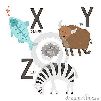 Cute vector zoo alphabet Vector Illustration