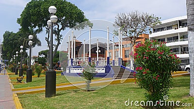 Cute view in the main street of Chorrillos, Lima Stock Photo