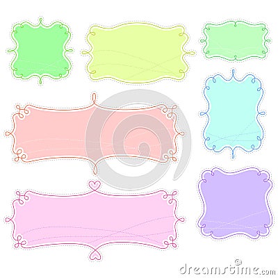 Cute vintage frames Vector Illustration