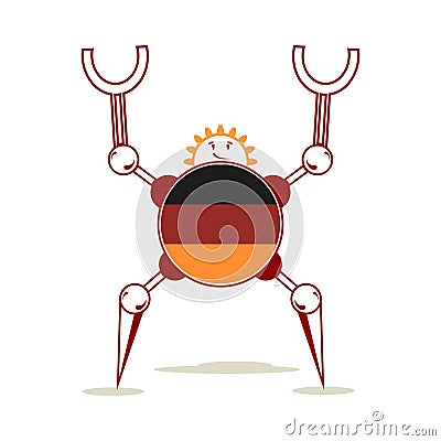 Cute vintage robot Vector Illustration