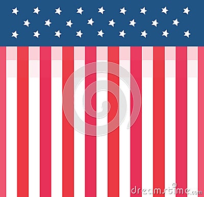 Cute american flag country style wallpaper background Cartoon Illustration