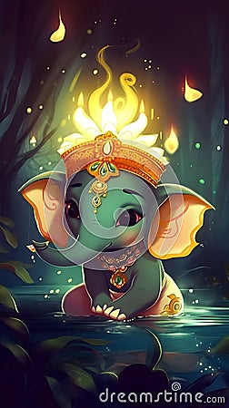 A cute Indian wallpaper about relief, superstition, astrology, strengthening luck and destiny. Stock Photo