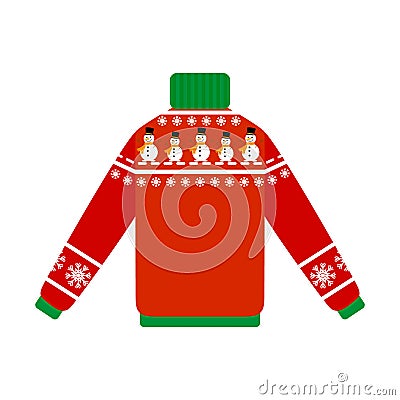 Cute warm christmas sweater for the winter Vector Illustration
