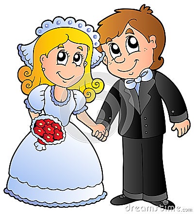 Cute wedding couple Vector Illustration