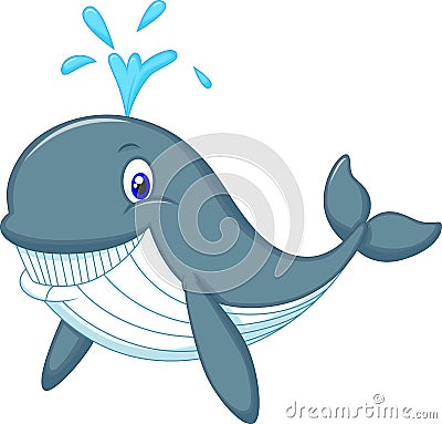 Cute whale cartoon Vector Illustration