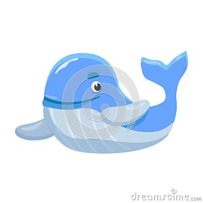 Cute whale. Child's toy. Cartoon style. Isolated on a white background. Vector illustration Vector Illustration