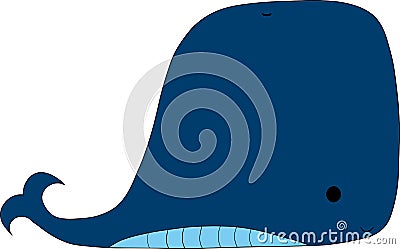 Cute whale icon isolated vector illustration on white transparent background Vector Illustration