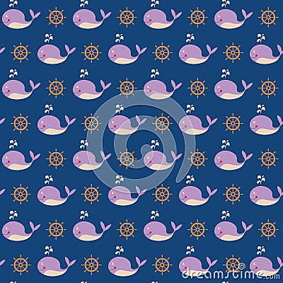 Cute whales Vector Illustration