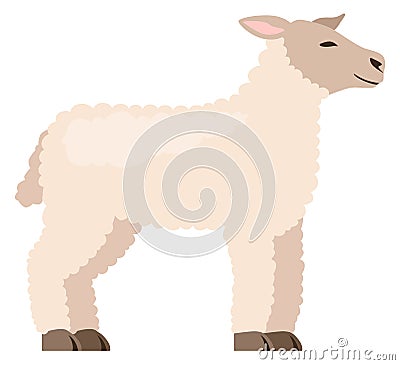 Cute white lamb icon. Cartoon farm animal Vector Illustration