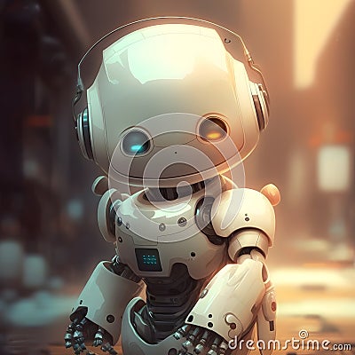 cute white System Artificial intelligence ChatGPT Chat Bot AI , Technology smart robot Ai Chat GPT application software , robot Stock Photo