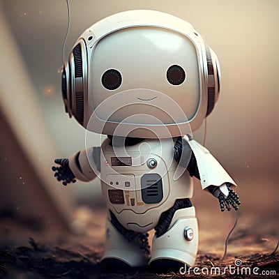 cute white System Artificial intelligence ChatGPT Chat Bot AI , Technology smart robot Ai Chat GPT application software , robot Stock Photo