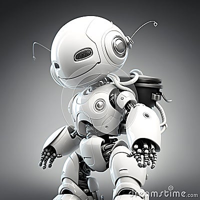 cute white System Artificial intelligence ChatGPT Chat Bot AI , Technology smart robot Ai Chat GPT application software , robot Stock Photo