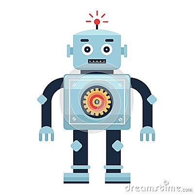 cute wind-up robot toy. Vector Illustration