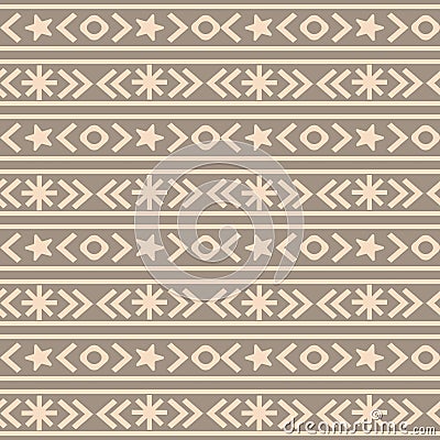 Cute winter seamless vector pattern with horizontal rows of simple shapes Vector Illustration